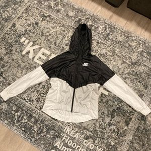 Nike Women's Black and White Windbreaker Jacket